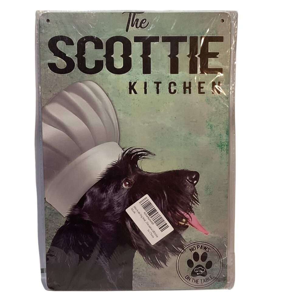 Nostalgic The Scottie Kitchen Media Golden Era Pin Up Art Tin 12"x 8" Sign New